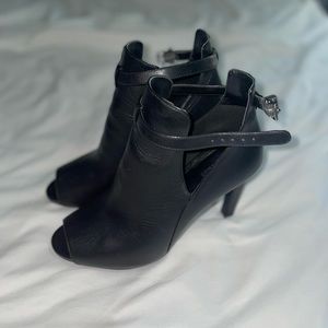 MICHAEL KORS Lawson Buckled Open Toed Heels